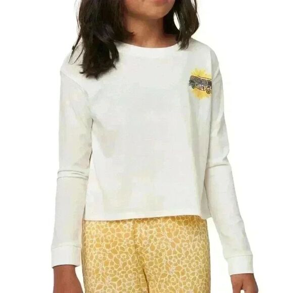 O'NEILL GIRL'S IVORY GROOVYNESS LONG SLEEVE T-SHIRT NEW - Picture 1 of 9